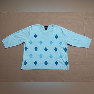Women’s Light Blue Argyle Sweater